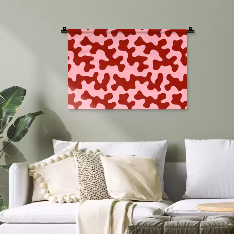 Modern - Abstract - Rood Wandkleed katoen klein 269 -sfeer7