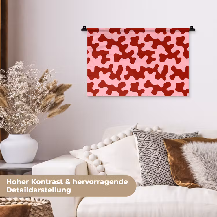 Modern - Abstract - Rood Wandkleed katoen klein 269 -tsfeer1_DE