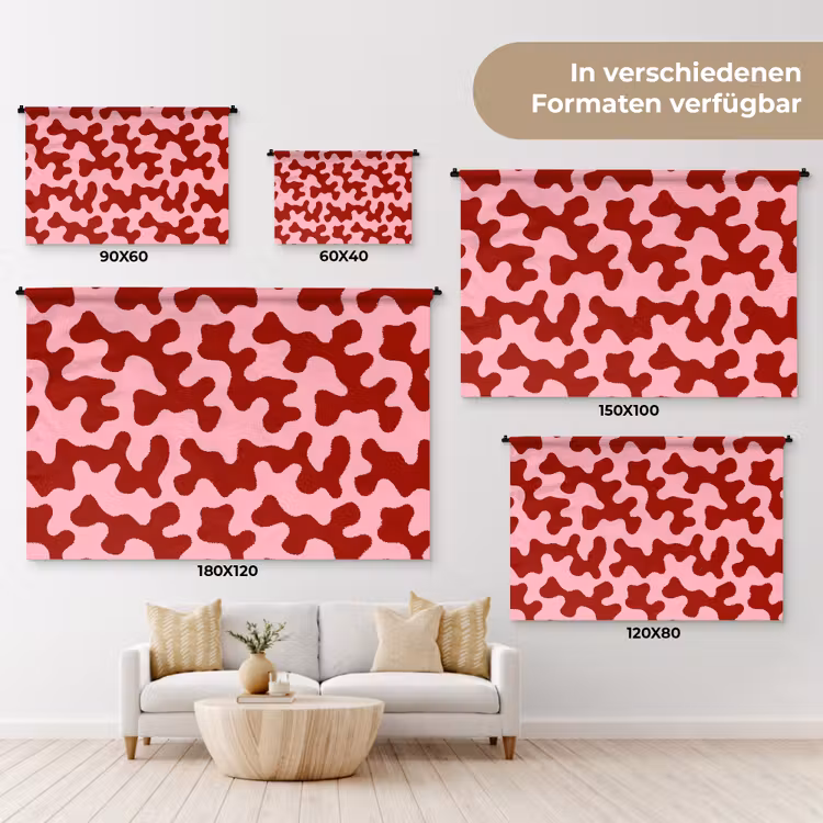 Modern - Abstract - Rood Wandkleed katoen klein 269 -tsfeer8_DE