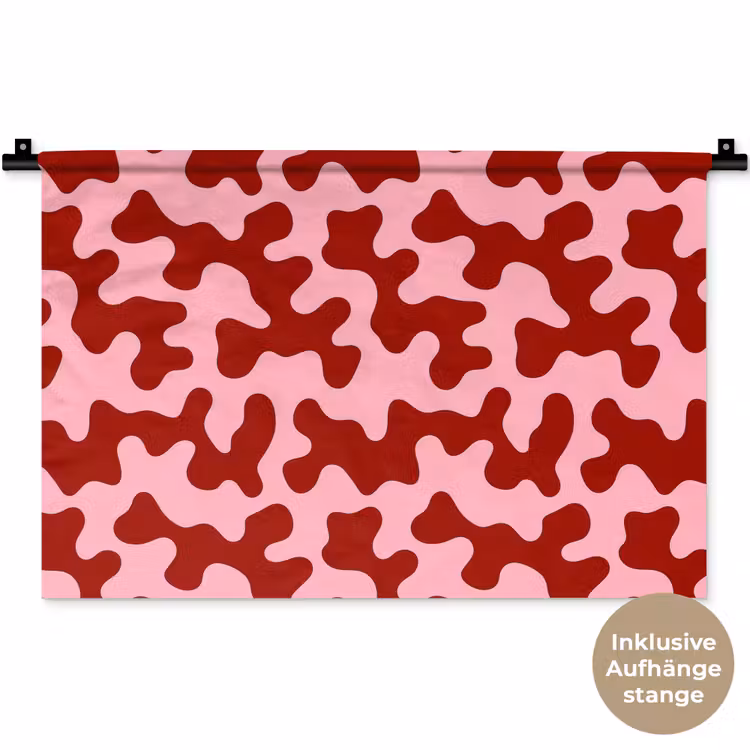 Modern - Abstract - Rood Wandkleed katoen klein 269 -t3d_DE
