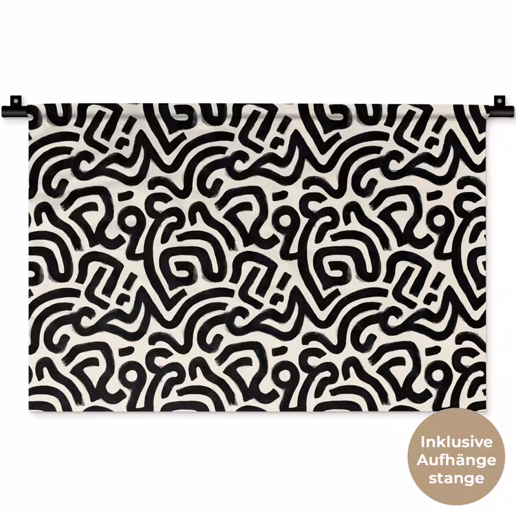 Modern - Abstract - Zwart Wandkleed katoen klein 269 -t3d_DE