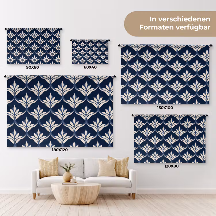 Modern - Ontwerp - Blauw Wandkleed katoen klein 269 -tsfeer8_DE