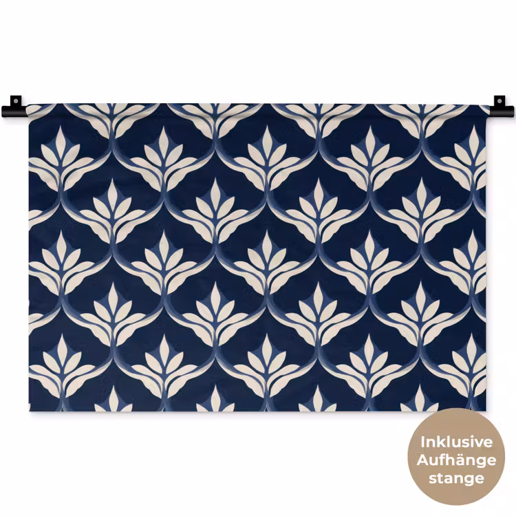 Modern - Ontwerp - Blauw Wandkleed katoen klein 269 -t3d_DE
