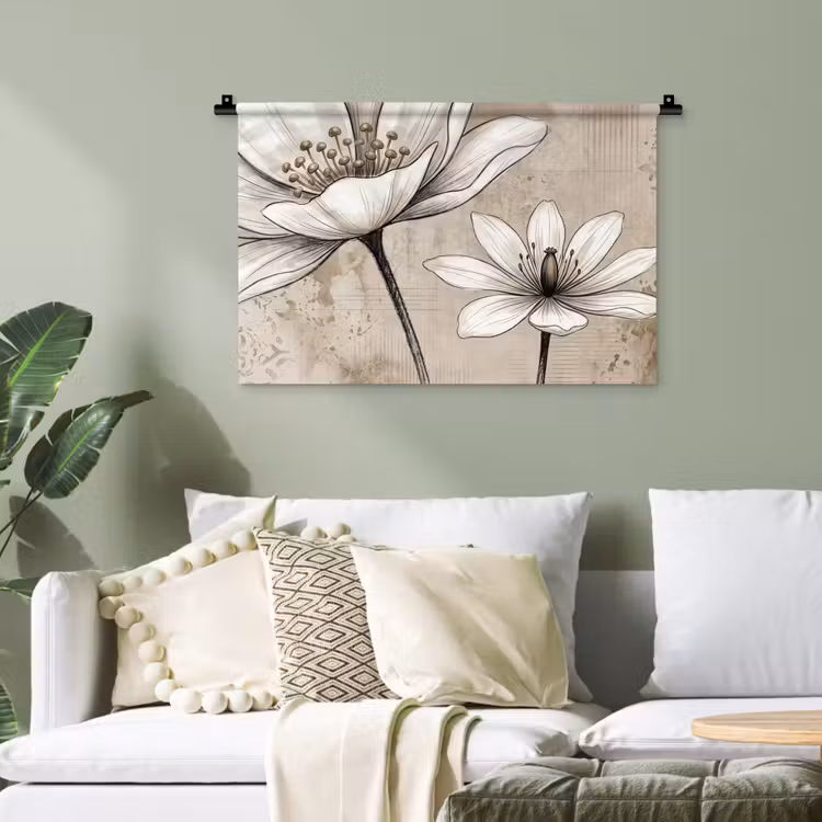 Modern - Design - Wit Wandkleed katoen klein -sfeer7