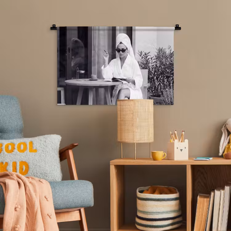 Modern - Vrouw - Zwart - Wit Wandkleed katoen klein -wsfeer4_kind