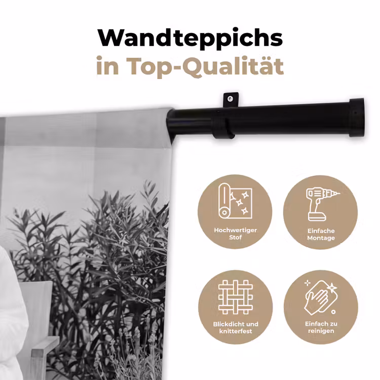 Modern - Vrouw - Zwart - Wit Wandkleed katoen klein -tsfeer2_DE