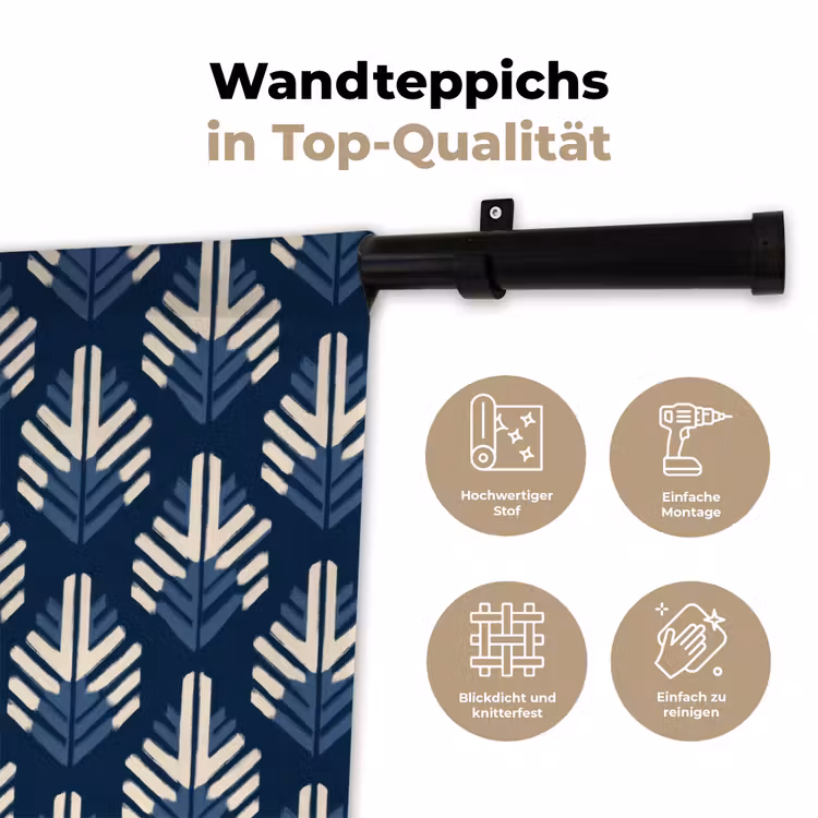 Modern - Patroon - Blauw Wandkleed katoen klein 269 -tsfeer2_DE