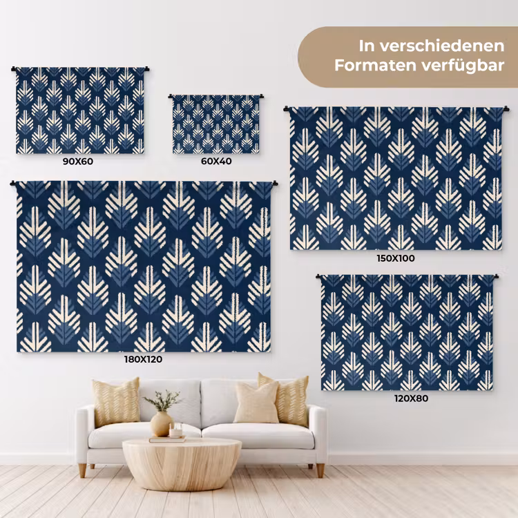 Modern - Patroon - Blauw Wandkleed katoen klein 269 -tsfeer8_DE