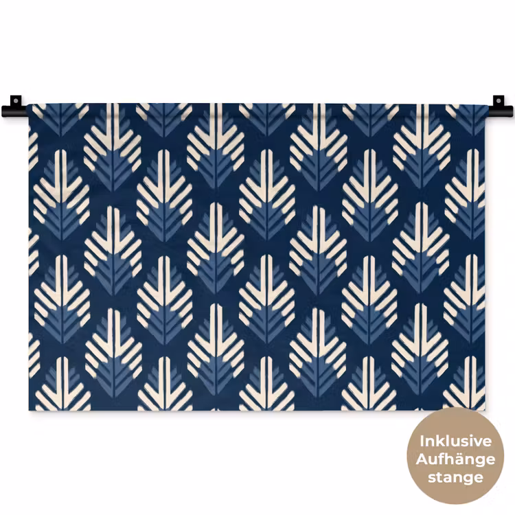 Modern - Patroon - Blauw Wandkleed katoen klein 269 -t3d_DE