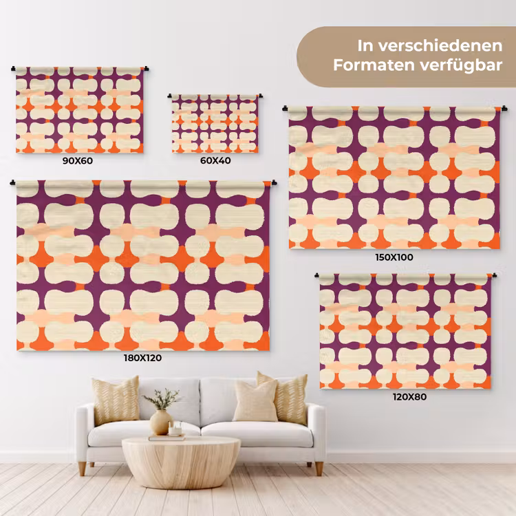 Modern - Patroon - Kleurrijk Wandkleed katoen klein 269 -tsfeer8_DE