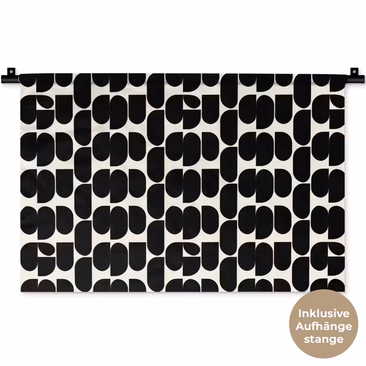 Modern - Patroon - Zwart Wandkleed katoen klein 269 -t3d_DE