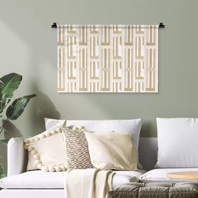 Modern - Geometrisch - Beige Wandkleed katoen klein 269 -sfeer7