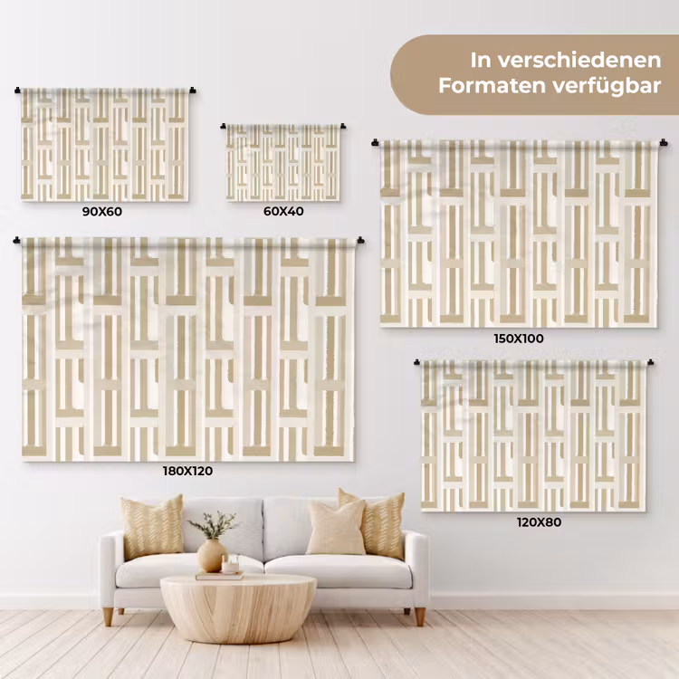 Modern - Geometrisch - Beige Wandkleed katoen klein 269 -tsfeer8_DE