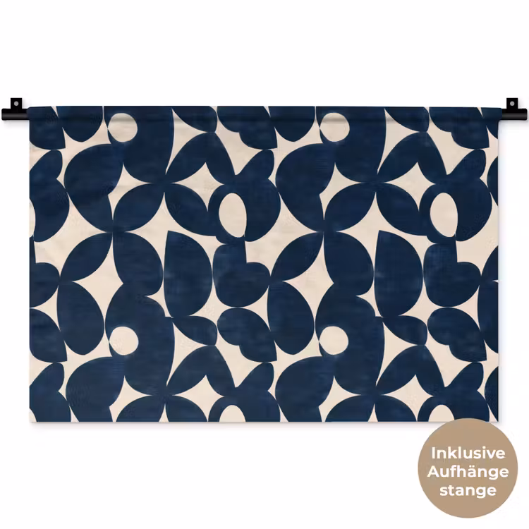 Modern - Geometrisch - Blauw Wandkleed katoen klein 269 -t3d_DE