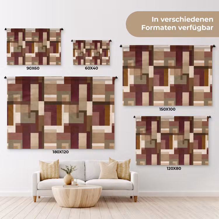 Modern - Geometrie - Kleurrijk Wandkleed katoen klein 269 -tsfeer8_DE