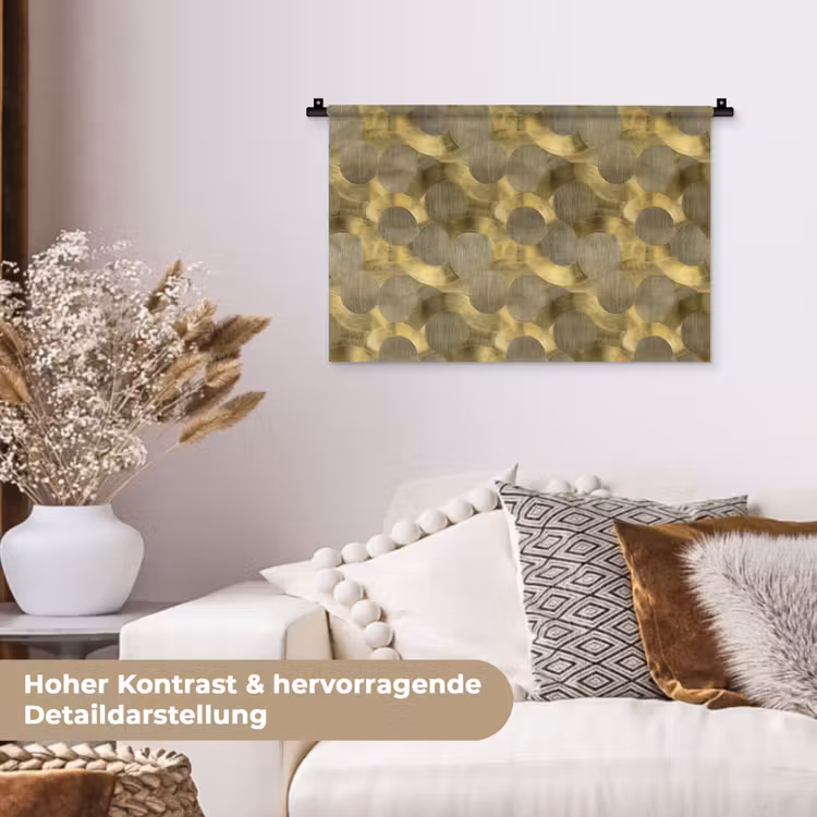 Modern - Geometrisch - Goud Wandkleed katoen klein 269 -tsfeer1_DE