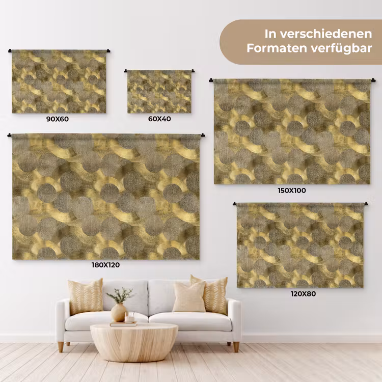 Modern - Geometrisch - Goud Wandkleed katoen klein 269 -tsfeer8_DE