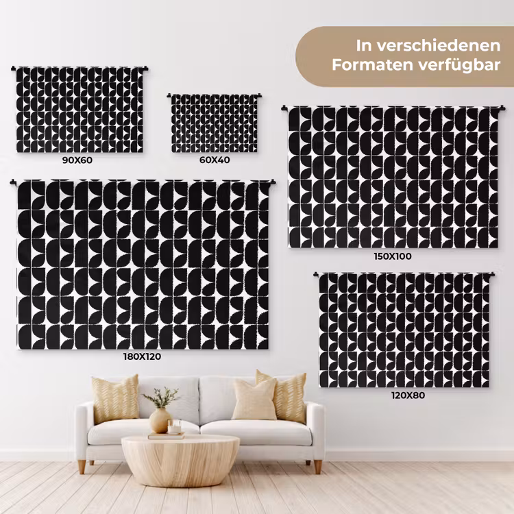 Modern - Geometrisch - Zwart Wandkleed katoen klein 269 -tsfeer8_DE