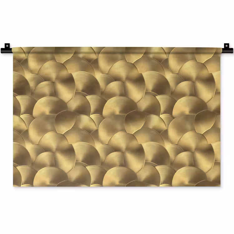 Modern - Cirkel - Goud Wandkleed katoen klein 269 -zz3d