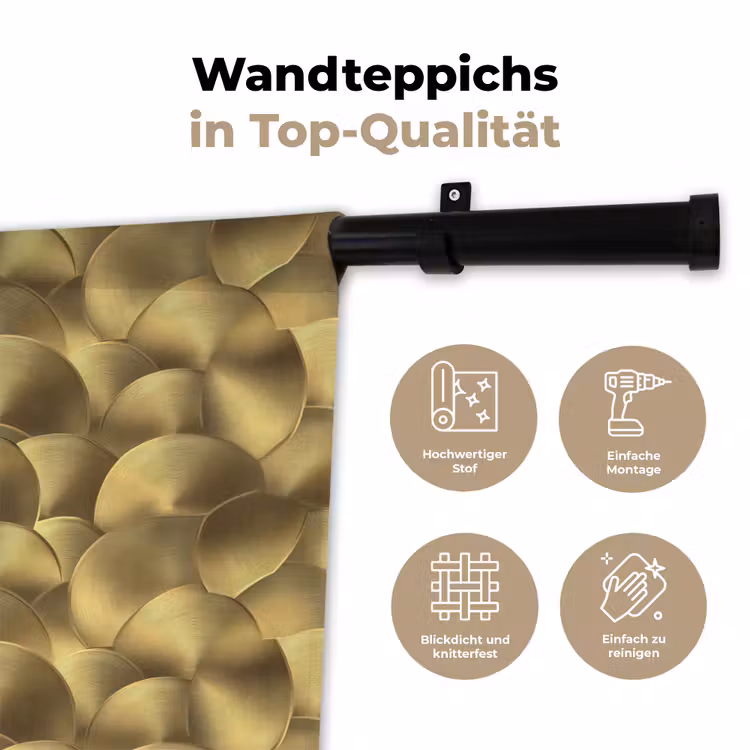 Modern - Cirkel - Goud Wandkleed katoen klein 269 -tsfeer2_DE