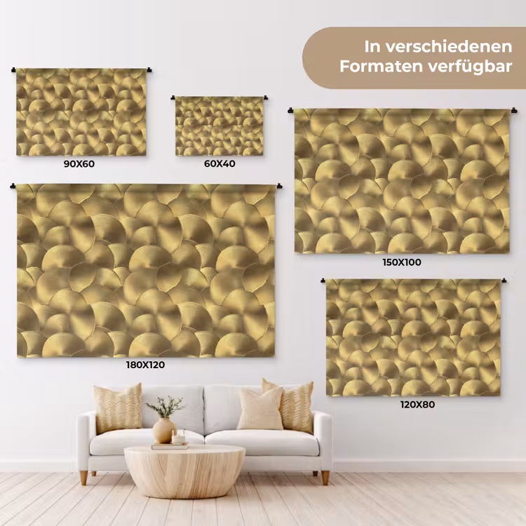 Modern - Cirkel - Goud Wandkleed katoen klein 269 -tsfeer8_DE