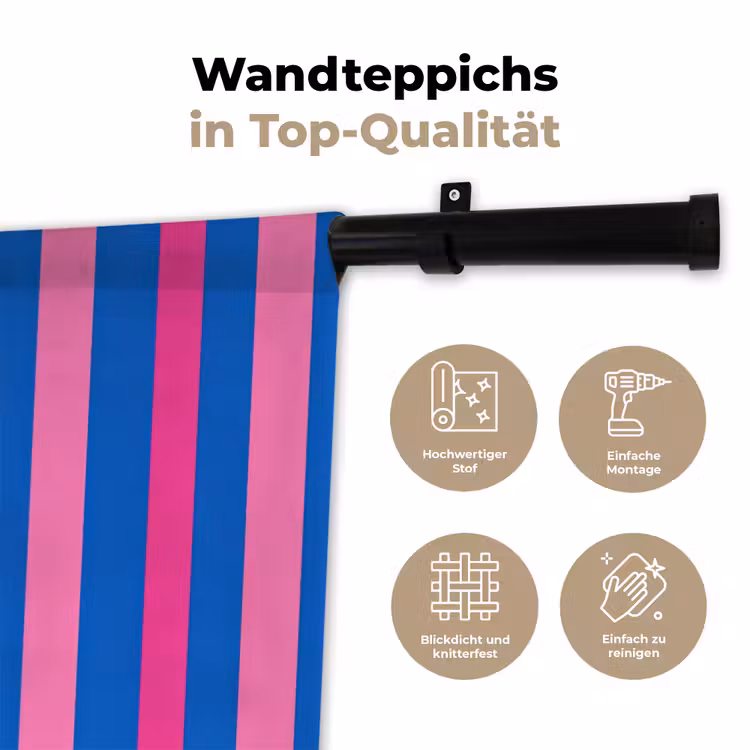 Modern - Optisch - Roze Wandkleed katoen klein 269 -tsfeer2_DE