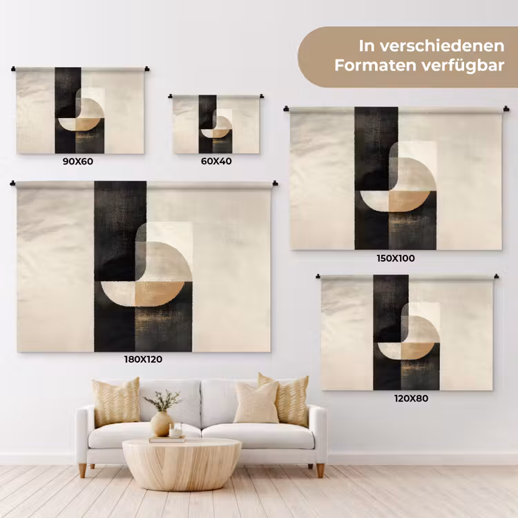 Modern - Vierkant - Vormen Wandkleed katoen klein -tsfeer8_DE