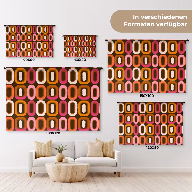 Modern - Retro - Kleurrijk Wandkleed katoen klein 269 -tsfeer8_DE