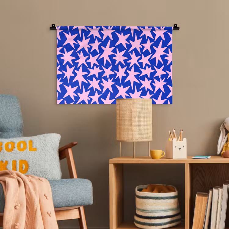 Modern - Sterren - Blauw Wandkleed katoen klein 269 -wsfeer4_kind