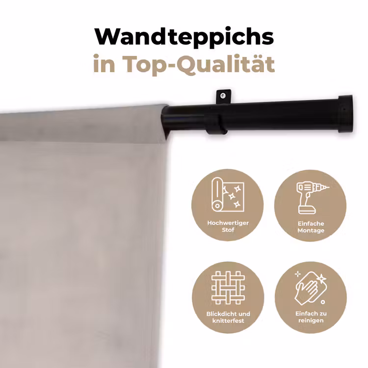 Papaverbollen - Droogbloemen - Minimalistisch - Beige - Rustig Wandkleed katoen klein -tsfeer2_DE