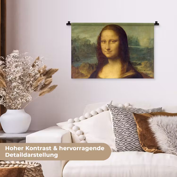 Mona Lisa - Leonardo da Vinci Wandkleed katoen klein -tsfeer1_DE