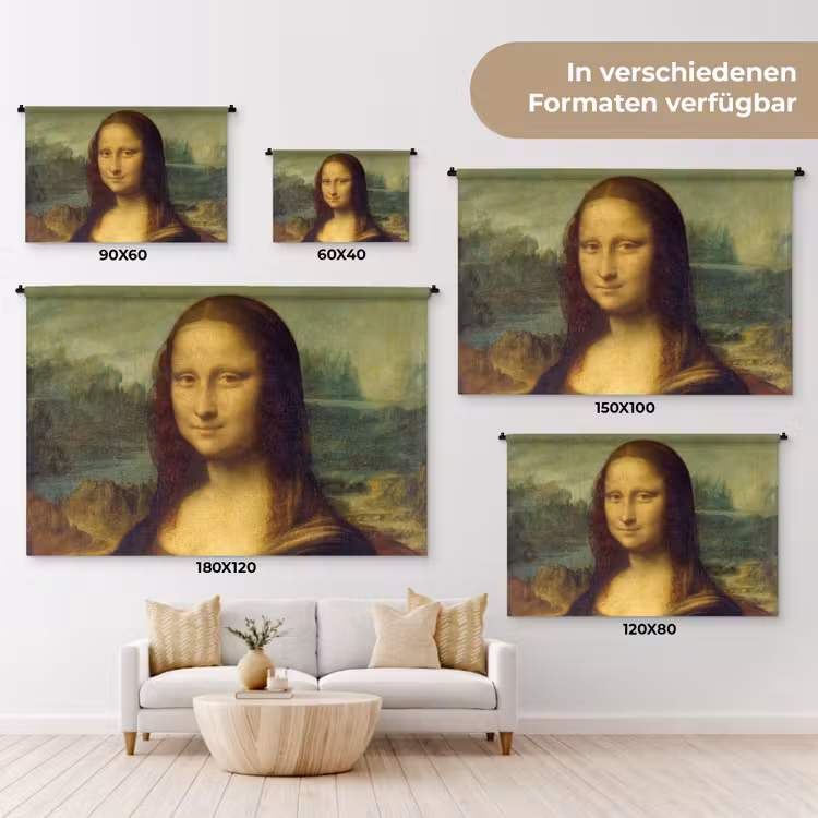 Mona Lisa - Leonardo da Vinci Wandkleed katoen klein -tsfeer8_DE