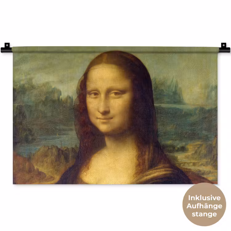 Mona Lisa - Leonardo da Vinci Wandkleed katoen klein -t3d_DE