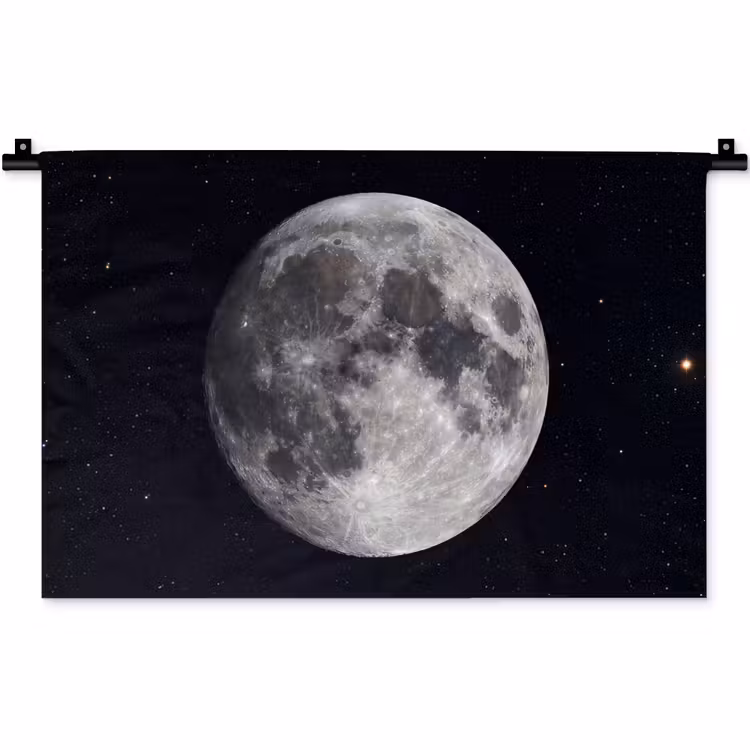 Wandteppich - Mond – Sterne – Weltraum - Maan - Sterren - Ruimte Wandkleed katoen klein