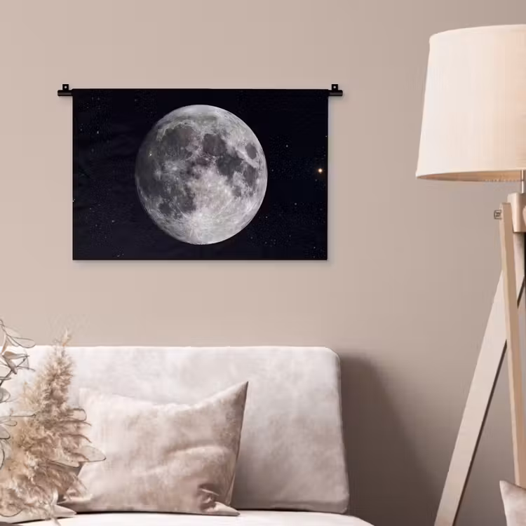 Wandteppich - Mond – Sterne – Weltraum - Maan - Sterren - Ruimte Wandkleed katoen klein