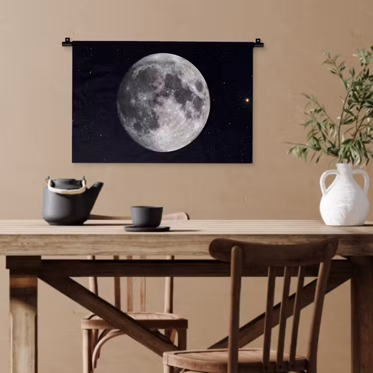 Wandteppich - Mond – Sterne – Weltraum - Maan - Sterren - Ruimte Wandkleed katoen klein