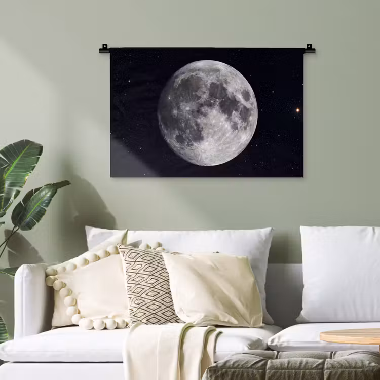Wandteppich - Mond – Sterne – Weltraum - Maan - Sterren - Ruimte Wandkleed katoen klein