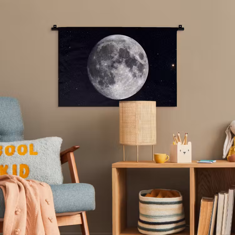 Wandteppich - Mond – Sterne – Weltraum - Maan - Sterren - Ruimte Wandkleed katoen klein
