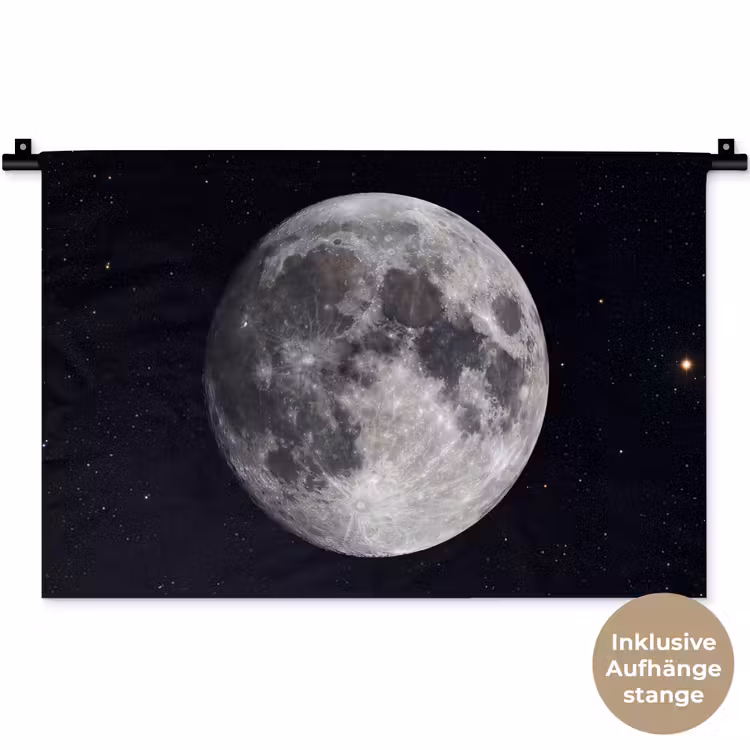 Wandteppich - Mond – Sterne – Weltraum - Maan - Sterren - Ruimte Wandkleed katoen klein
