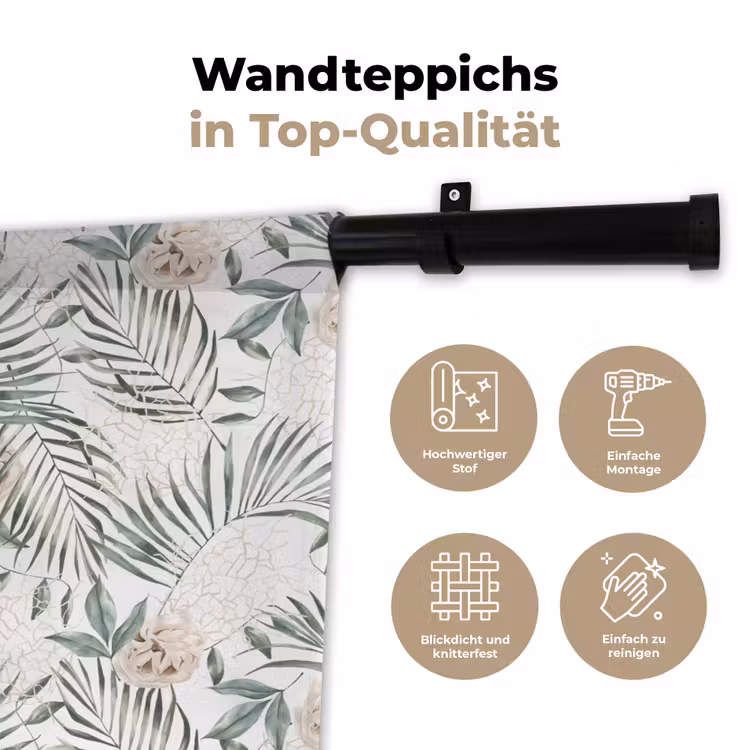 Monstera - Palmblad - Jungle - Tropisch Wandkleed katoen klein -tsfeer2_DE