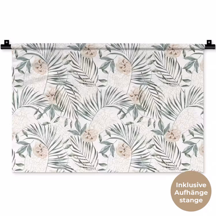 Monstera - Palmblad - Jungle - Tropisch Wandkleed katoen klein -t3d_DE