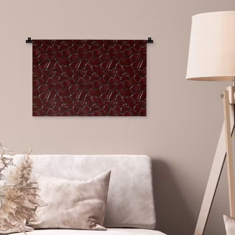 Mozaïek - Tegel - Bordeauxrood Wandkleed katoen klein 269 -sfeer4