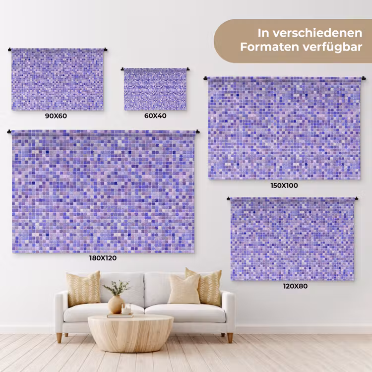 Mozaïek - Tegels - Lila - Amethist Wandkleed katoen klein 269 -tsfeer8_DE