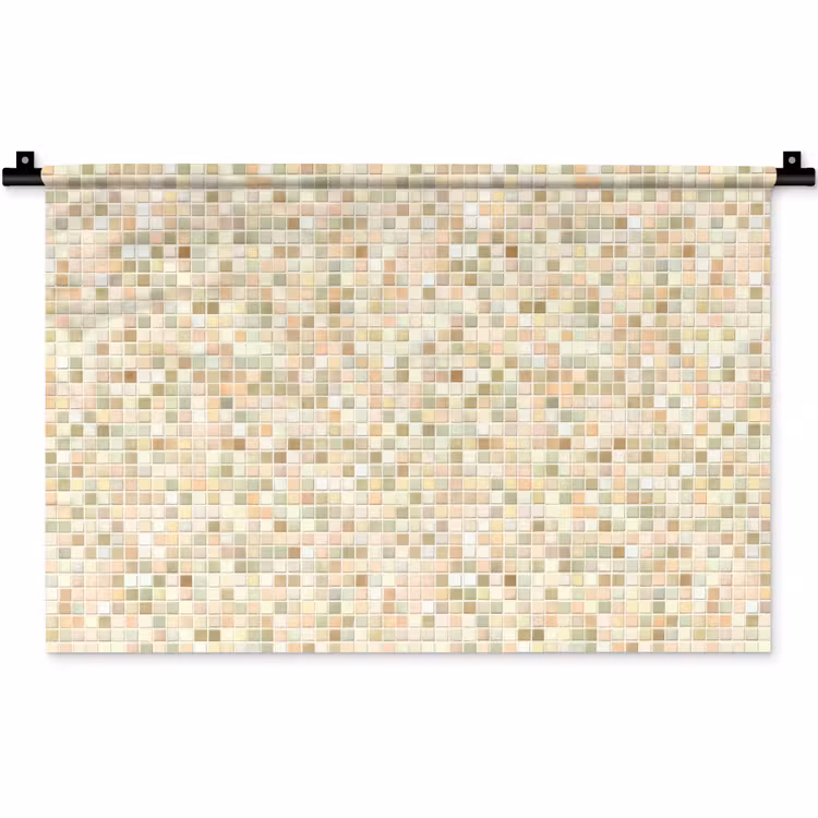 Mozaïek - Patroon - Beige Wandkleed katoen klein 269 -zz3d
