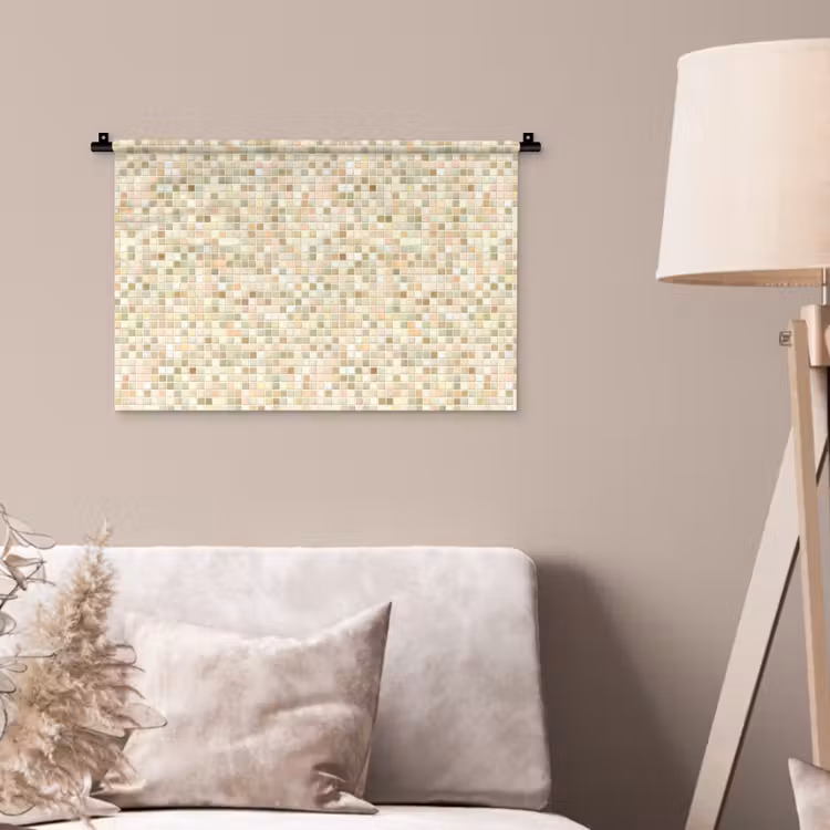 Mozaïek - Patroon - Beige Wandkleed katoen klein 269 -sfeer4