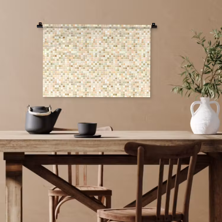 Mozaïek - Patroon - Beige Wandkleed katoen klein 269 -sfeer6