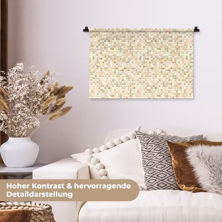 Mozaïek - Patroon - Beige Wandkleed katoen klein 269 -tsfeer1_DE