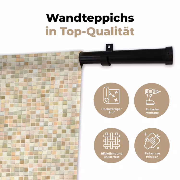 Mozaïek - Patroon - Beige Wandkleed katoen klein 269 -tsfeer2_DE