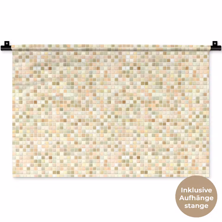 Mozaïek - Patroon - Beige Wandkleed katoen klein 269 -t3d_DE