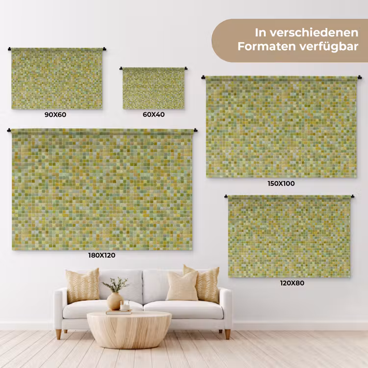 Mozaïek - Patroon - Groen Wandkleed katoen klein 269 -tsfeer8_DE